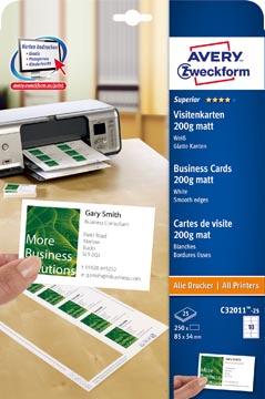 [C32011] Avery cartes de visite quick&clean  200 g/m²