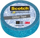 Scotch expressions ruban pailleté, 15 mm x 5 m, bleu