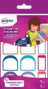 Avery family étiquettes pour chaussures, sachet avec 24 étiquettes, formats et couleurs assorties
