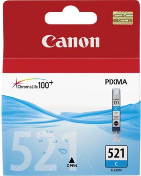 [CLI521C] Canon cartouche d'encre cli-521c, 448 pages, oem 2934b001, cyan