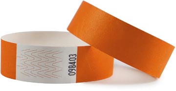 [CV550P0] Combicraft bracelets en tyvek, orange, paquet de 100 pièces