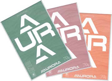 [D100MBQ5] Aurora bloc de papier à lettres a4 70g quadrillé 5x5, 100 feuilles