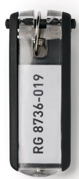 [D195701] Durable porte-clés key clip, noir, paquet de 6 pièces