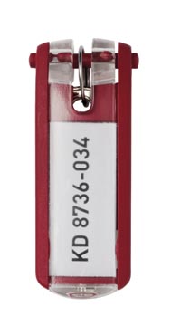 [D195703] Durable porte-clés key clip, rouge, paquet de 6 pièces