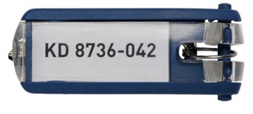 [D195707] Durable porte-clés key clip, bleu, paquet de 6 pièces