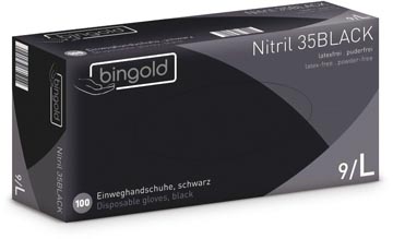 [D3103] Bingold gants en nitril, large, noir
