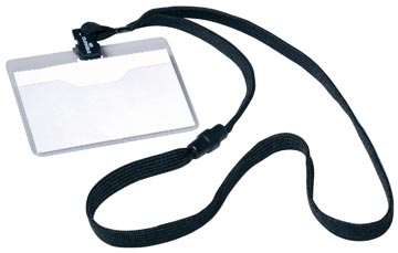 [D813901] Durable badge avec bande textile noir, 10 pièces