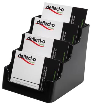 [DE70404] Deflecto porte-cartes de visite 4 compartiments, noir