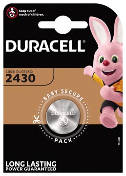 [DL2430] Duracell pile bouton electronics, cr2430, blister 1 pièce