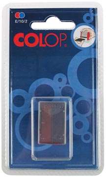 [E/10/2] Colop tampon encreur de rechange bicolore (bleu/rouge), pour cachet s160l, blister de 2 pièces