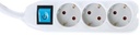 Perel douille avec 3 prises et interrupteur, boîte de rangement incluse, blanc, pour les pays-bas