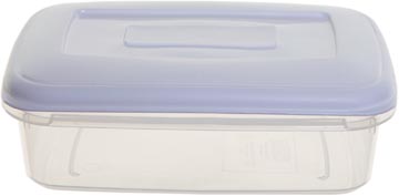 [F0420] Whitefurze boîte de conservation rectangulaire 1,5 litres, transparent avec couverle blanc