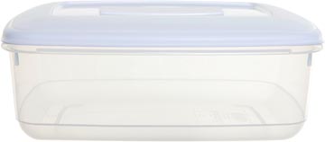 [F0430] Whitefurze boîte de conservation rectangulaire 2 litres, transparent avec couverle blanc