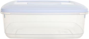 [F0440] Whitefurze boîte de conservation rectangulaire 4 litres, transparent avec couverle blanc