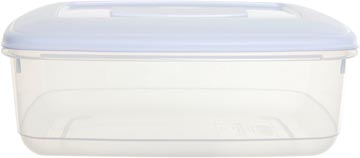[F0470] Whitefurze boîte de conservation rectangulaire 3 litres, transparent avec couverle blanc