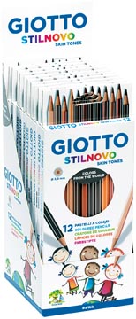 [F257400] Giotto stilnovo skin tones crayons de couleurs, en pochette étui cartonné de 12 pièces