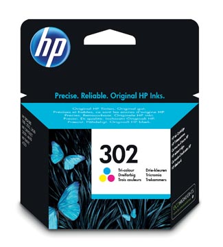 [F6U65AE] Hp cartouche d'encre 302, 165 pages, oem f6u65ae, 3 couleurs