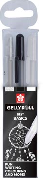 [GBMIX3B] Sakura roller gelly roll basic, étui de 3 pièces (transparent, noir et blanc)