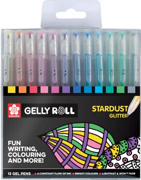 [GBSTA12] Sakura roller gelly roll stardust, étui de 12 pièces en couleurs assorties