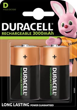 [HR20] Duracell piles rechargeables d, blister de 2 pièces