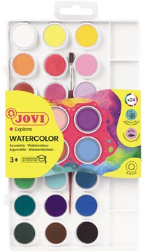 [J80024] Jovi peinture à l'eau, boîte avec 24 godets + pinceau