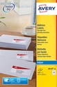 Avery etiquettes blanches jet d'encre quickdry boîte de 40 feuilles ft 63,5 x 33,9 mm (l x h), 960 pièces