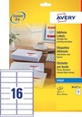 Avery j8162-10 étiquettes adresse ft 99,1 x 33,9 mm (b x h), 160 étiquettes, blanc