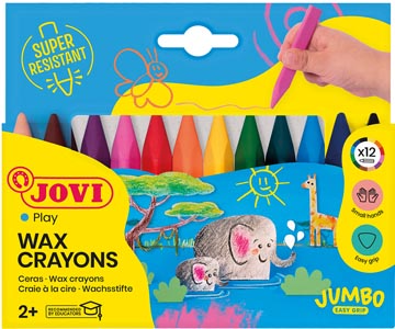 [J97312] Jovi craie à la cire triwax jumbo easy grip 12 pièces