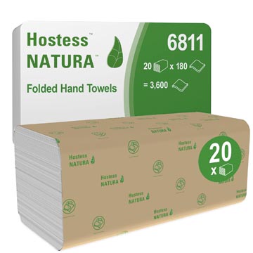 [K6811] Scott essuie-mains en papier natura, pliés en z, 2 plis, 180 feuilles, paquet de 20 pièces