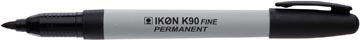 [K90010] Ikon marqueur permanent avec pointe rigide et fine, noir