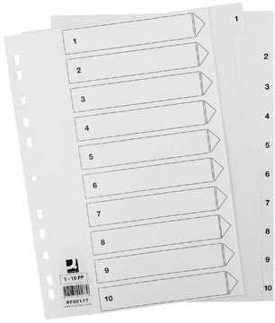 [KF00177] Q-connect intercalaires jeu 1-10, avec page de garde, ft a4, blanc