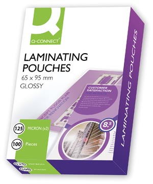 [KF01213] Q-connect pochettes de plastification 2x 125 microns 65x95mm 100 pièces