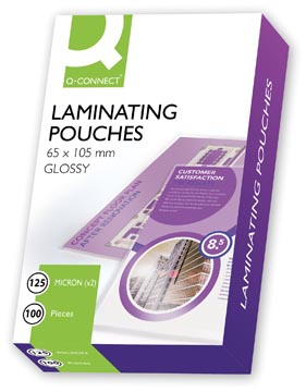 [KF01216] Q-connect pochettes de plastification 2x 125 microns 65x105mm 100 pièces