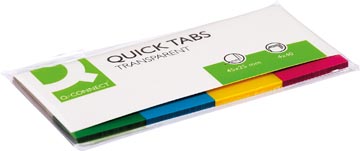 [KF01225] Q-connect quick tabs, ft 25 x 45 mm, 4 x 40 onglets, couleurs assorties