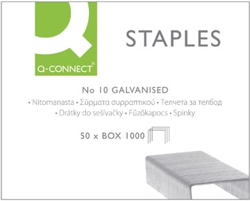 [KF01281] Q-connect agrafes n°10, galvanisé, boîte de 1000 pièces