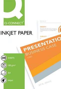 [KF01553] Q-connect papier à jet d'encre ft a4, 100 g, paquet de 100 feuilles, blanc