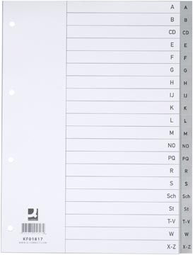 [KF01817] Q-connect intercalaires alphabétiques, a4, pp, avec page de garde, 20 tabs, gris