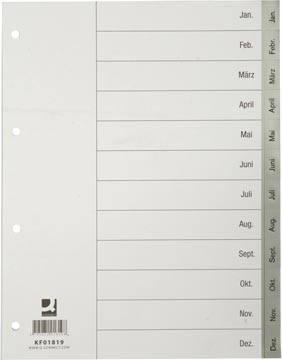 [KF01819] Q-connect intercalaire mensuel, a4, pp, avec page de garde, gris