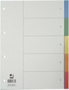 Q-connect intercalaires jeu 1-5, avec page de garde, ft a4, couleurs assorties