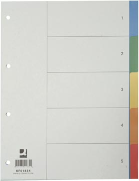 [KF01834] Q-connect intercalaires jeu 1-5, avec page de garde, ft a4, couleurs assorties