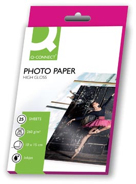 [KF01906] Q-connect papier photo, ft 10 x 15 cm, 260 g, paquet de 25 feuilles