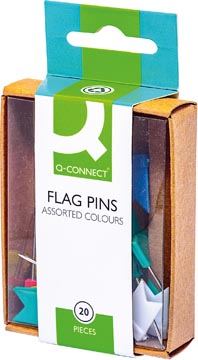 [KF02039] Q-connect épingles drapeaux, couleurs assorties, boîte de 20 pièces