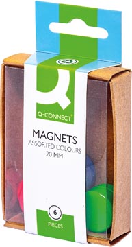 [KF02040] Q-connect aimants 20 mm couleurs assorties boîte de 6 pièces