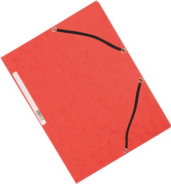[KF02165] Q-connect farde à rabats, a4, 3 rabats et élastiques, carton, rouge