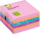 Q-connect quick notes, ft 76 x 76 mm, 80 feuilles, paquet de 6 blocs en 4 couleurs assorties