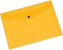 Q-connect pochette documents, a4, pp transparent, fermeture à bouton-pression, jaune