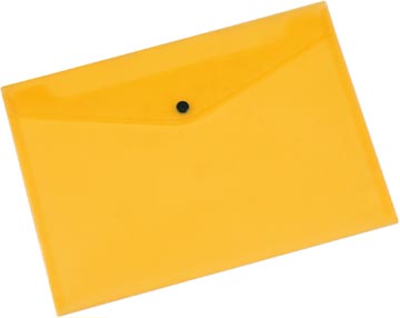 [KF03595] Q-connect pochette documents, a4, pp transparent, fermeture à bouton-pression, jaune