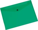 Q-connect pochette documents, a4, pp transparent, fermeture à bouton-pression, vert