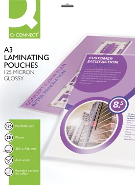 [KF04128] Q-connect pochettes de plastification a3 2x 125 microns 25 pièces