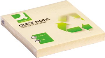 [KF05609] Q-connect quick notes recycled, ft 76 x 76 mm, 100 feuilles, jaune